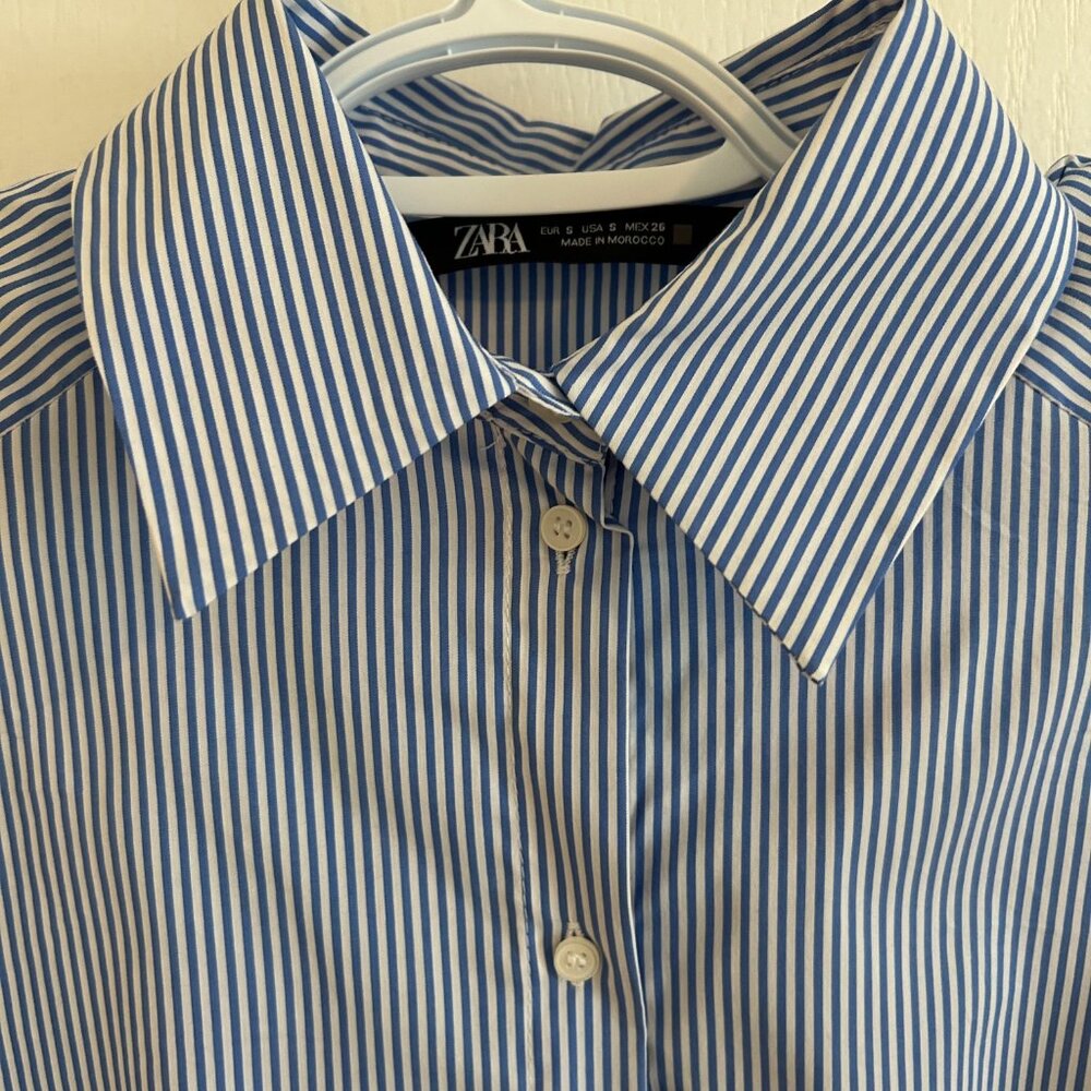 Keep it Tucked-ZARA Button-Down Bodysuit Shirt — Size S (EUR S / USA S / MEX 26)